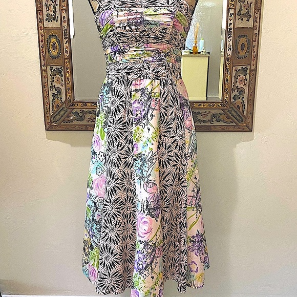 Nanette Lepore Silk Floral Strapless Dress - Picture 9 of 12